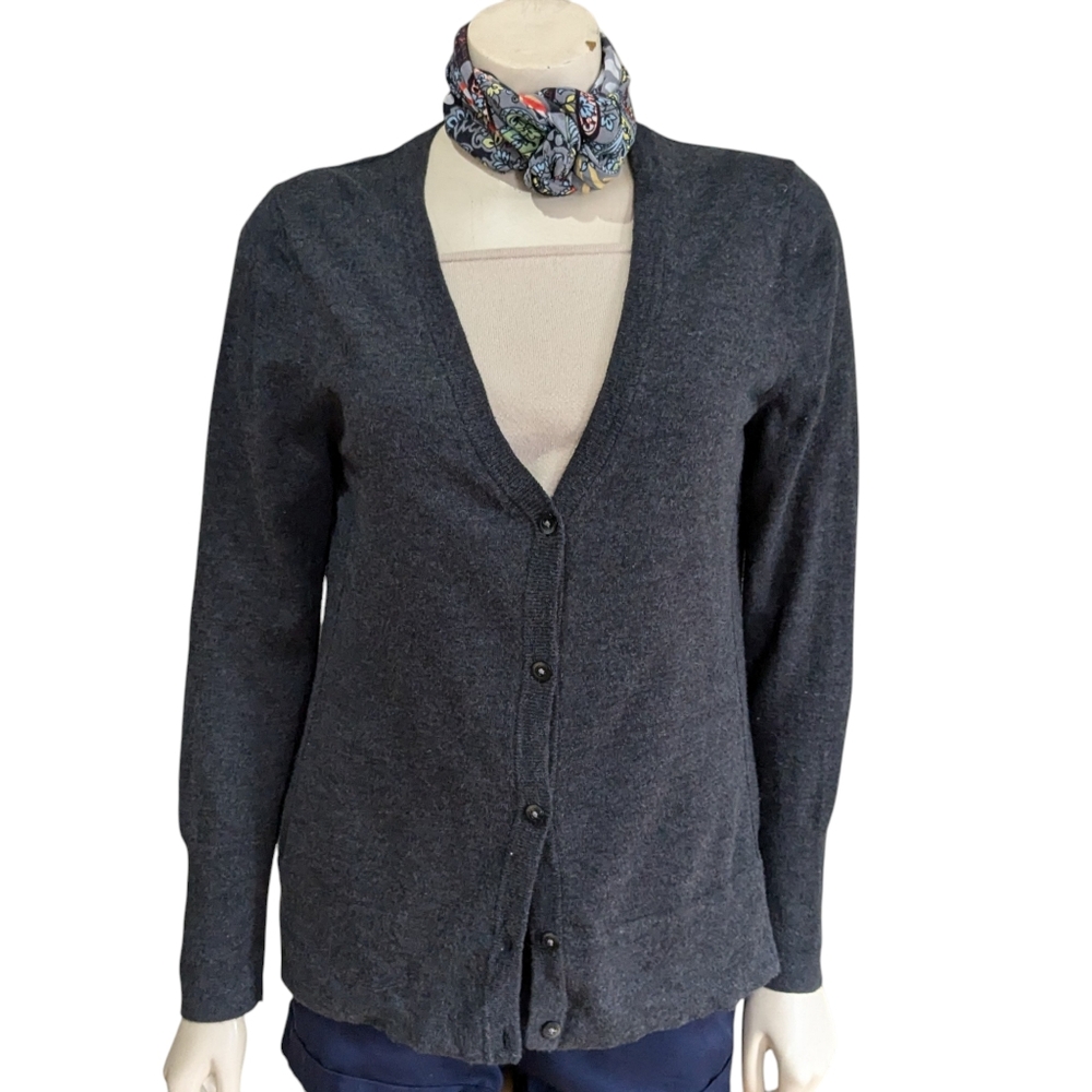 Eddie Bauer Charcoal Grey Cardigan Size Large Petite